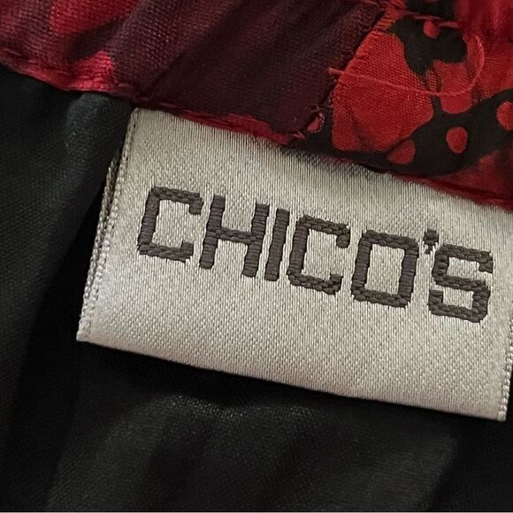 Silk A-Line Bohemian Maxi Skirt Size 12 Vibrant Reds Sequin Bead Trim - Picture 7 of 8